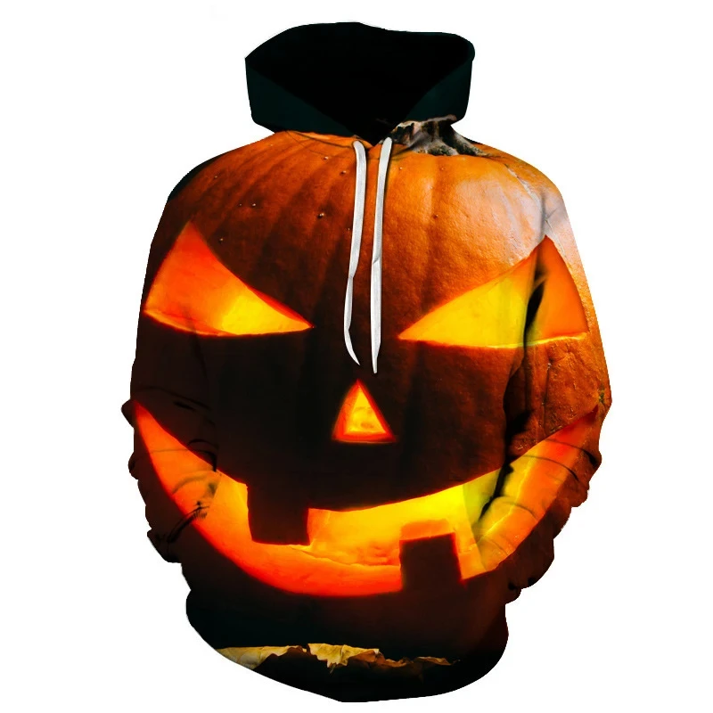 

Men Fashion Hoodies Kids Halloween Hoodie Women Sweats Boy Coats Men's Clothing Boy Tracksuits Pumpkin 3d Print Hoodies