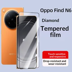 Premium 3D Curved Tempered Glass Screen Protector - Full Cover 9H Clear Protective Film - OPPO Find N6 (Black)