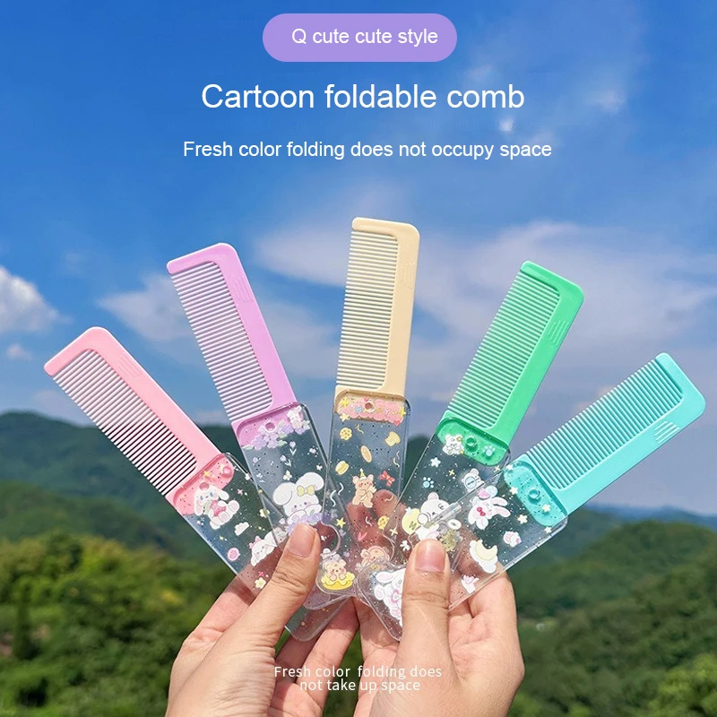Hot 3D Radish Butterfly Comb Children's Hair Comb Portable Folding Creative Decompression Gravity Children's Hair Care