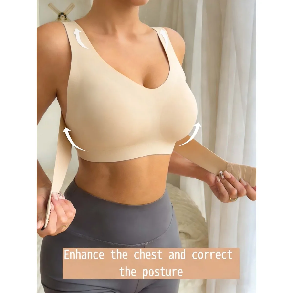 Women's Posture-Correct Push-Up Bra, Seamless Wire-Free with Removable Pads, Comfort Daily Lingerie 3