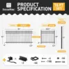 Fencer Wire 76Ft Heavy Duty Pinnacle Fence Barrier Kit, Anti-Rust Metal Steel Fence With 4Ft Height X 8Ft Width Panels, Gate, 2