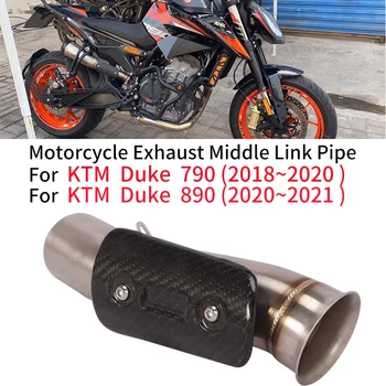 For KTM Duke 790 2018~2020 For Duke 890 2020~2021 Motorcycle Exhaust System Espace Moto Middle Carbon Fiber Cover Mid Link Pipe
