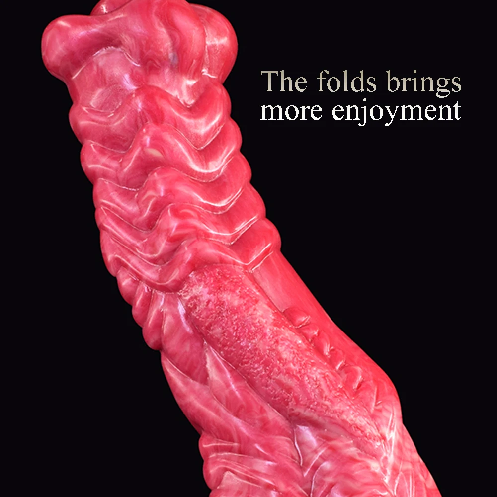 NNSX Big Animal Dildos Hellfire Color Horse med dubbelhövdad fitta och anus Dual-use G Spot Stimulate Sex T_voghion.com