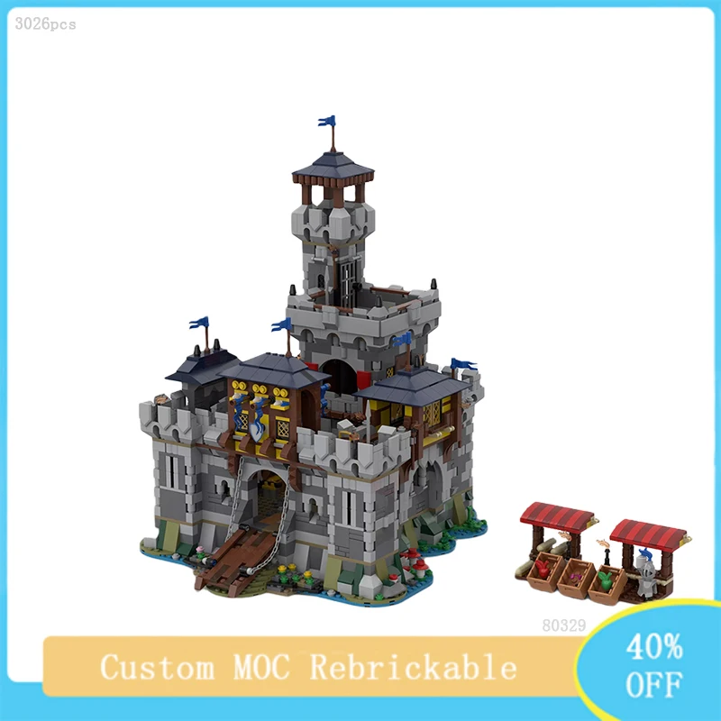 

Hot Selling Street View Series MOC Medieval Castle Building Blocks Street View Model DIY Children's Assembled Toys Holiday Gift