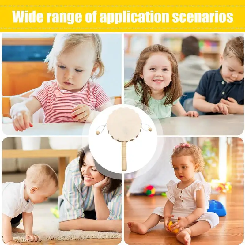 Drum Toy Flower Shape DIY Rattle Drum Boys & Girls Creative Percussion Instrument Portable Toy For Kindergarten Art musical percussion instruments