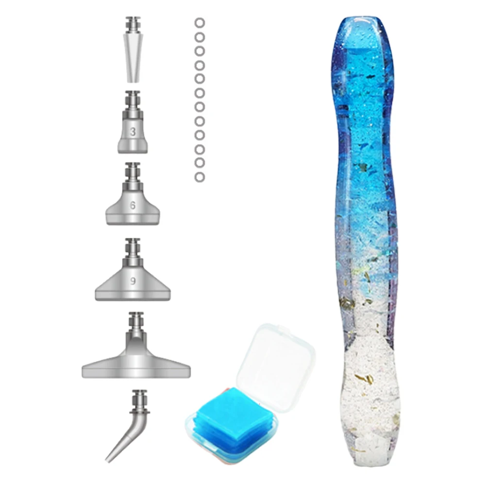 6 Stylos LED Pour Peinture Diamant - Avec 15 Têtes De Rechange Et 20 Argiles Colle, Pour DIY, Décorations 5D