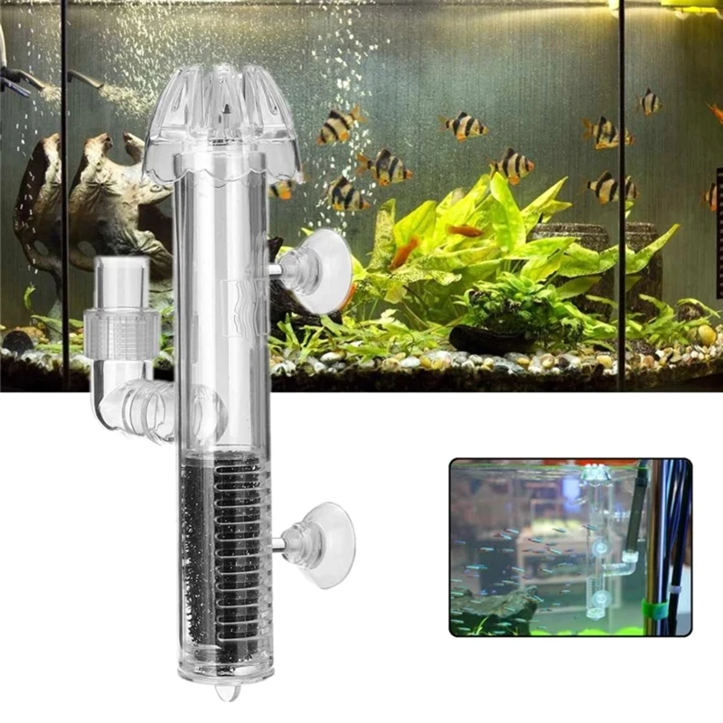 AquariumSurfaceSkimmerforCanistersandPowerFiltersTransparentAcrylicwithSuctionCups
