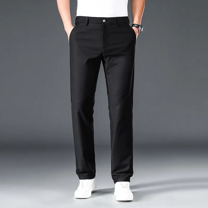 BROWON2023SummerPantsMenBusinessCasualSolidColorThinModal