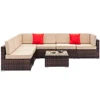 7pcs  Brown  Rattan Sofa Set 1
