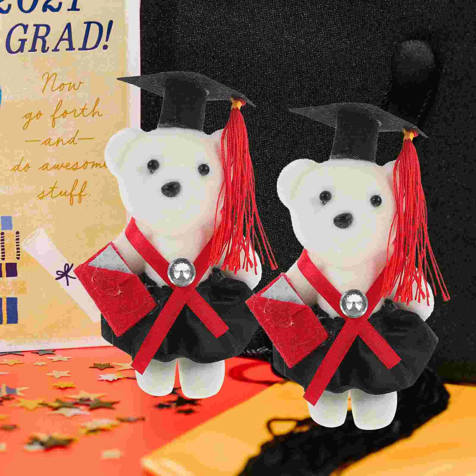 

10 Pcs Bear Bouquet to Plushie Toy Graduation Themed Bears Accessories for Foam Dolls Shape Decors