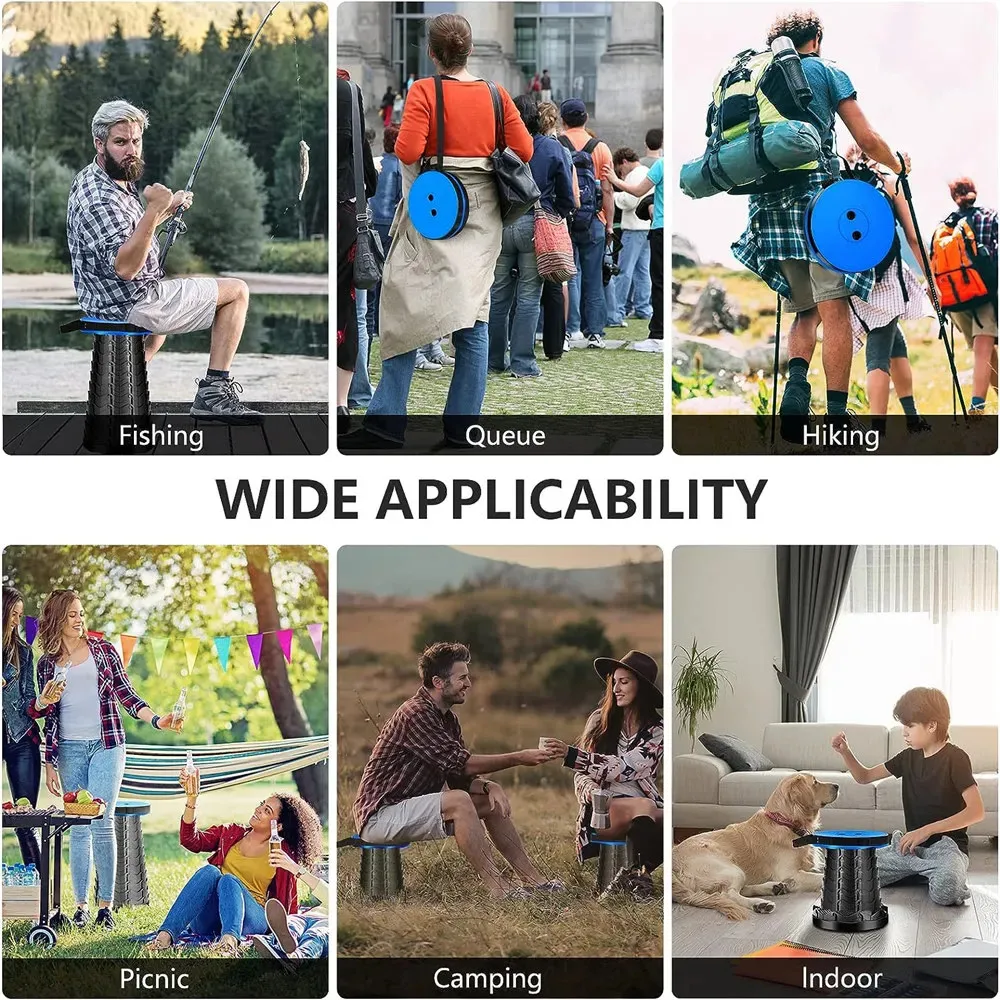 Portable Telescoping Folding Camping Stool Outdoor Foldable Beach Chair Folding Camping Chair for Travel Hiking Fishing Garden folding chair,folding stool