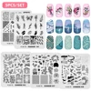 KADS 5Pcs Nail Stamp Nail Art Stamping Plates Flower Nature Nail Stamping Template Image Manicure Accessories Nail Stencil Tool 3