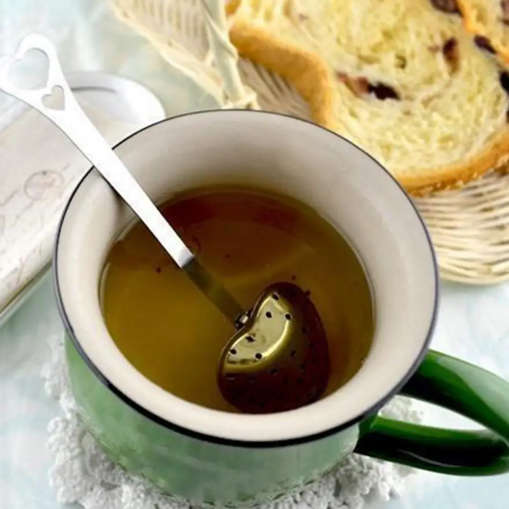 Tea Infuser Tea Strainer Tea Filter Creative Spoon Tea Strainer Heart Shape Stainless Steel Tea Infuser Spoon Strainer Steeper Teapot Filter