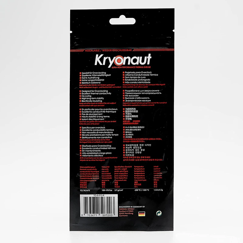 Graxa Térmica Composta Kryonaut Térmica Grizzly para Gpu e Cpu Cooler Graxa de Silicone de Resfriamento de Alto Desempenho - Imagem 3