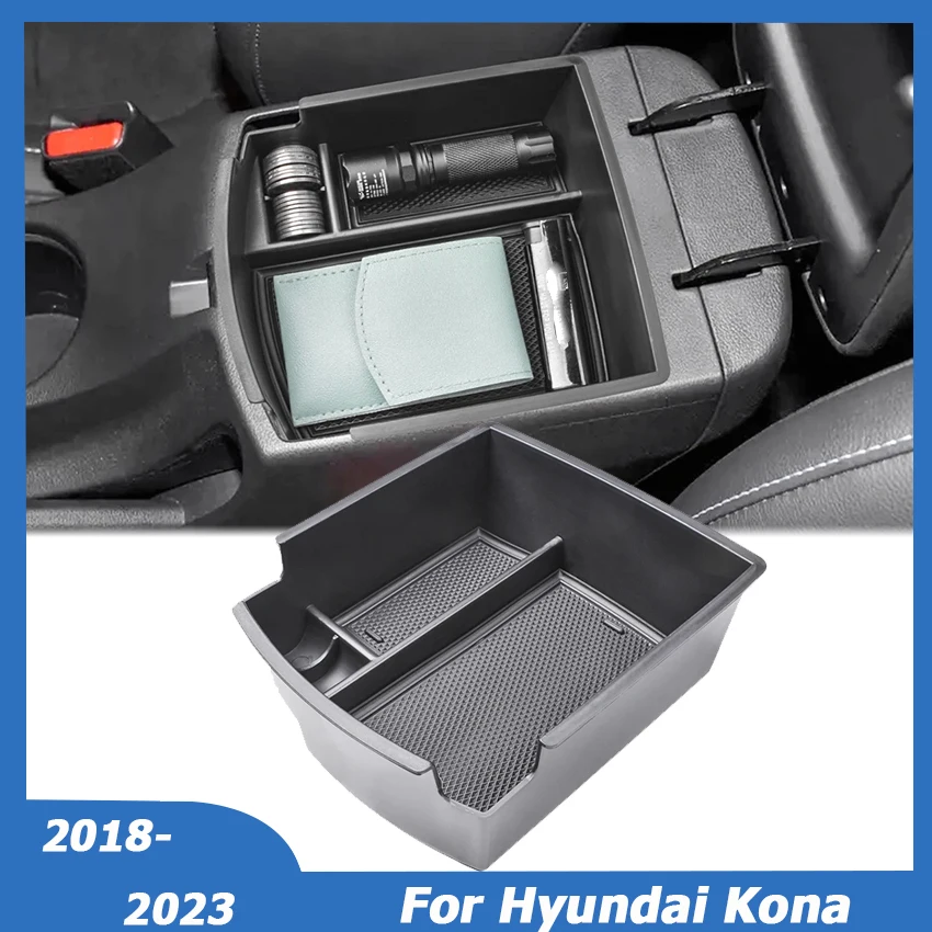 

For Hyundai Kona 2018-2023 Center Console Armrest Storage Box Organizer Secondary Divider Insert Tray Holder Car Accessories