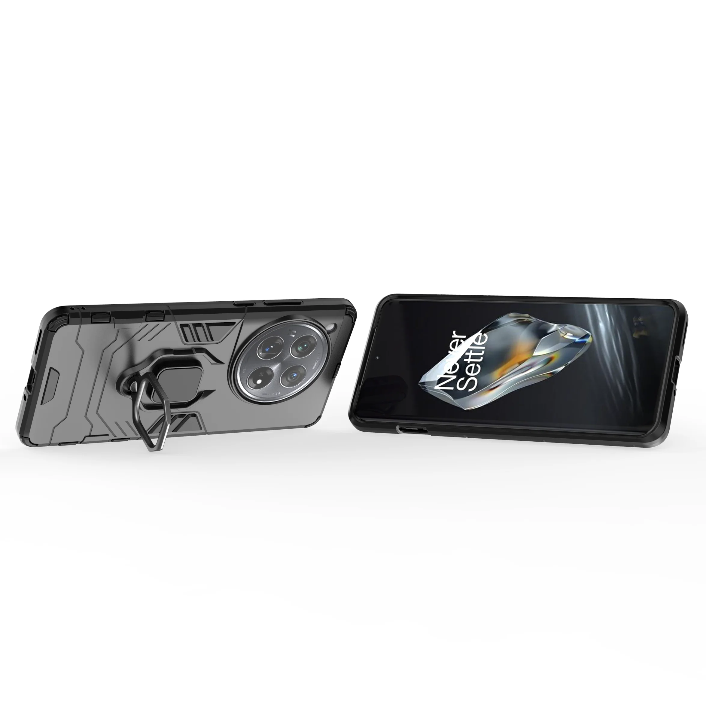 Enhanced Armor Shockproof Case with Metal Ring Stand and Bumper Protection