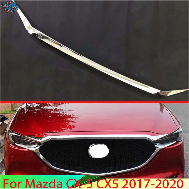 

For Mazda CX-5 CX5 2017-2020 Car Accessories ABS Chrome Front Hood Bonnet Grill Grille Bumper Lip Mesh Trim Cover 2018 2019