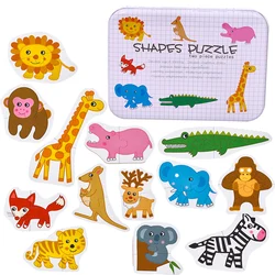 Montessori Educational Wooden 3D Puzzle Game (New Wild Animal - S)