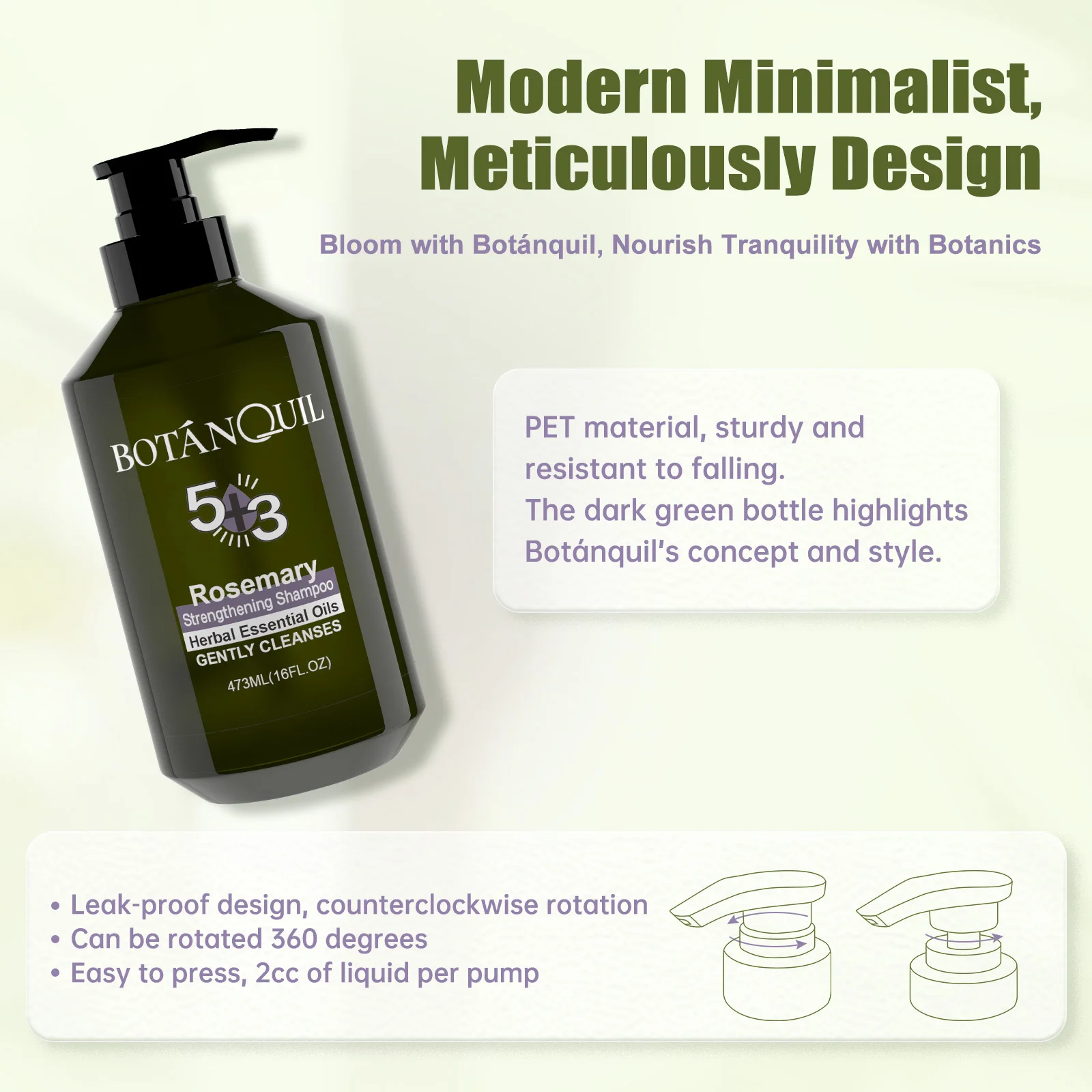BOTÁNQUIL 16fl.oz Rosemary Strengthening Shampoo Cleanses and Helps Strengthen Weak and Brittle Hair Soft Rich Foam 5