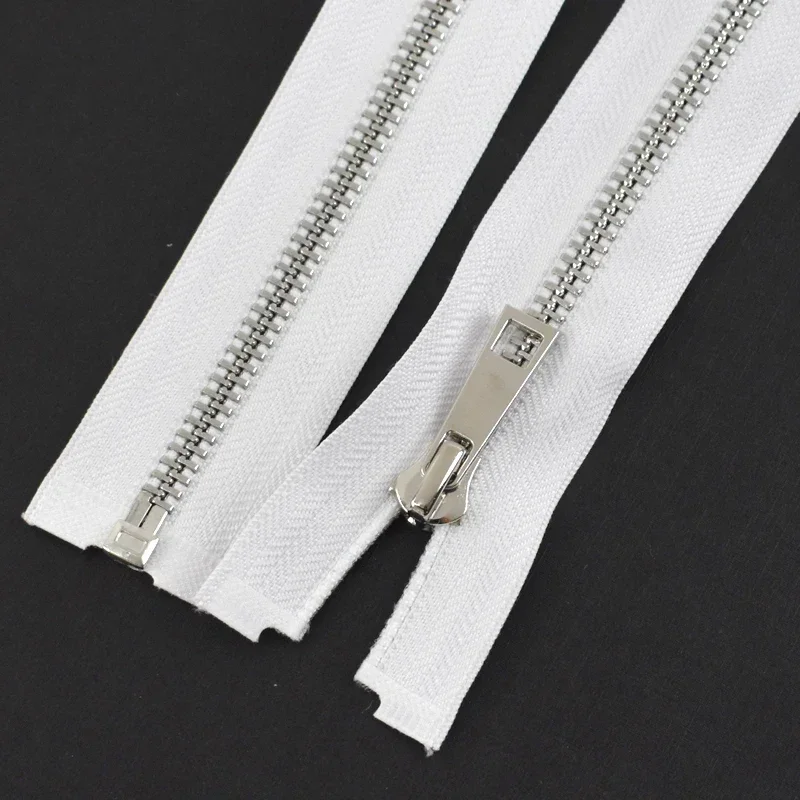 Durable Metal Zipper Repair Kit with Silver Teeth - Variety of Lengths & Pack Sizes Available
