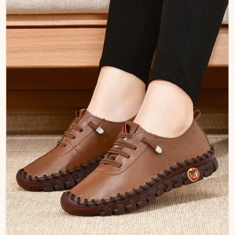

2023 Summer Soft Bottom Mother Non-slip Women's Shoes Viscose Bottom Casual All-match Breathable Single Shoe Women Zapatos Mujer