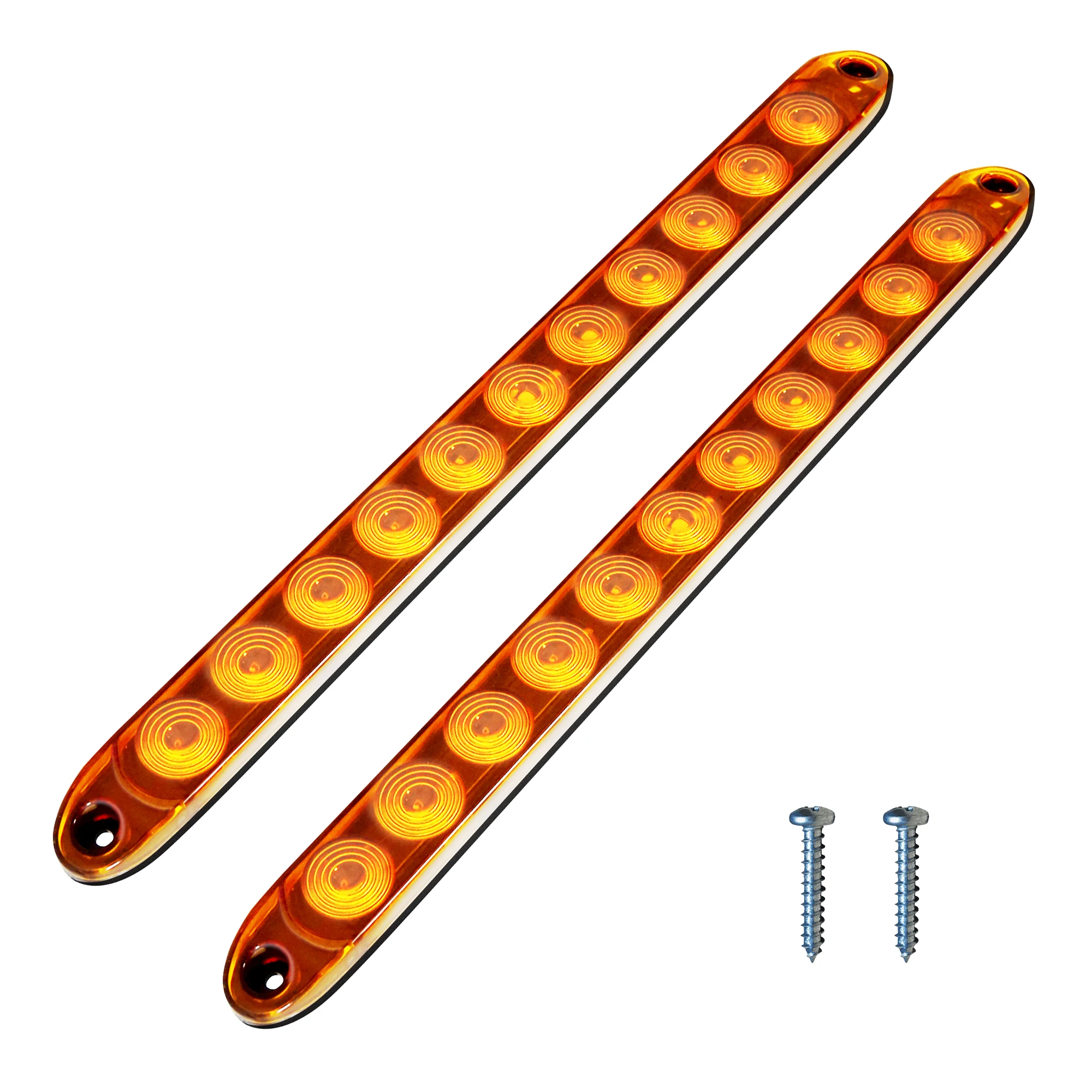 1 x wasserdichte 16-Zoll-LKW-Heckanhängerleuchte mit 11-LEDs und Bremsstopp, Park-Markerleiste mit hoher/niedriger Helligkeit – 12 V, bernsteinfarben, rot, weiß – Detail 5