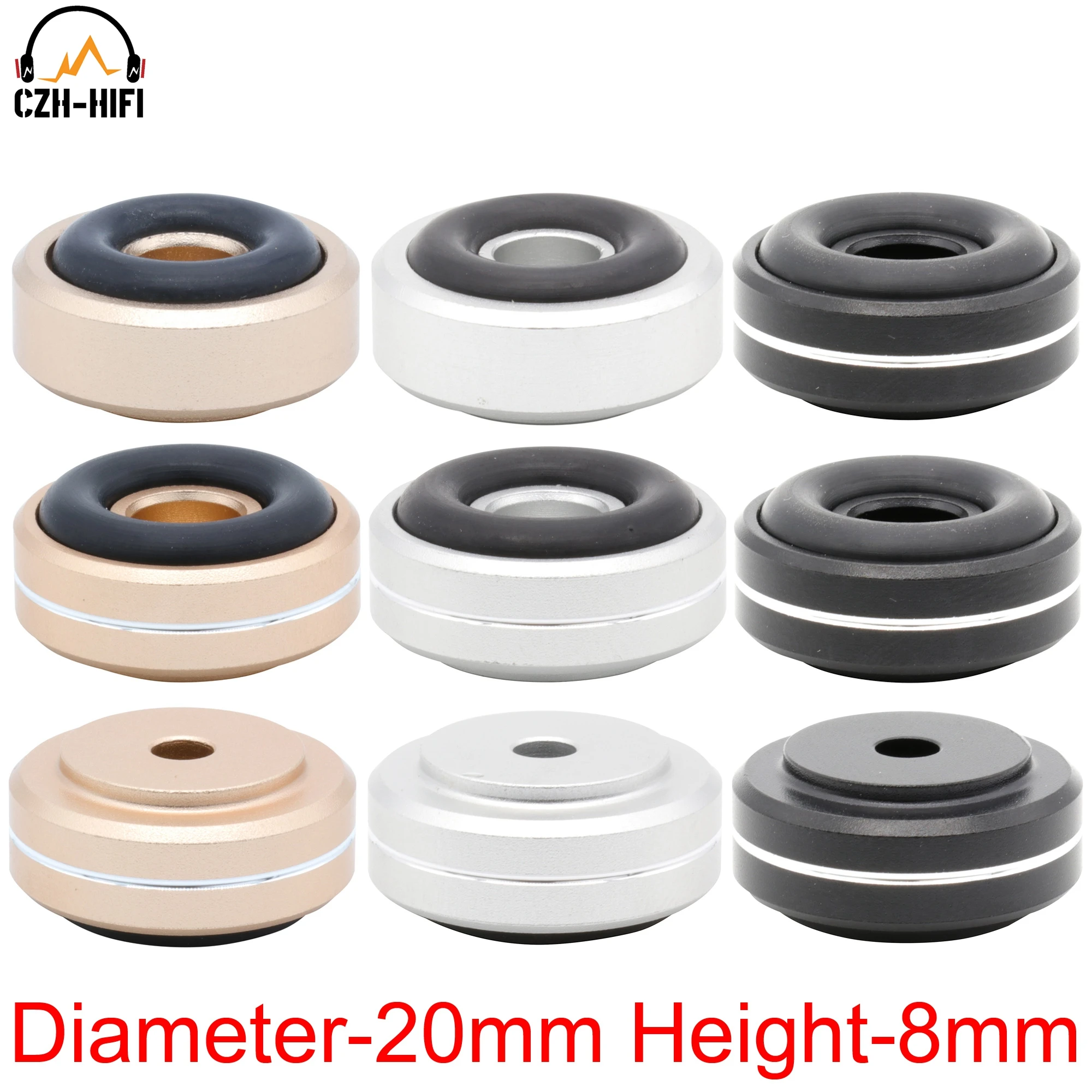 

20x8mm Amplifier Speaker Isolation Stand Base CNC Machined Solid Aluminum Feet Pad CD Player Subwoofer Guitar AMP Cobinet Base