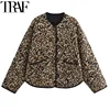 TRAF Parkas Leopard Winter Coats Woman Vintage Animal Print Quilted Jacket Women Autumn Long Sleeve Padded Jacket Short Coats 1