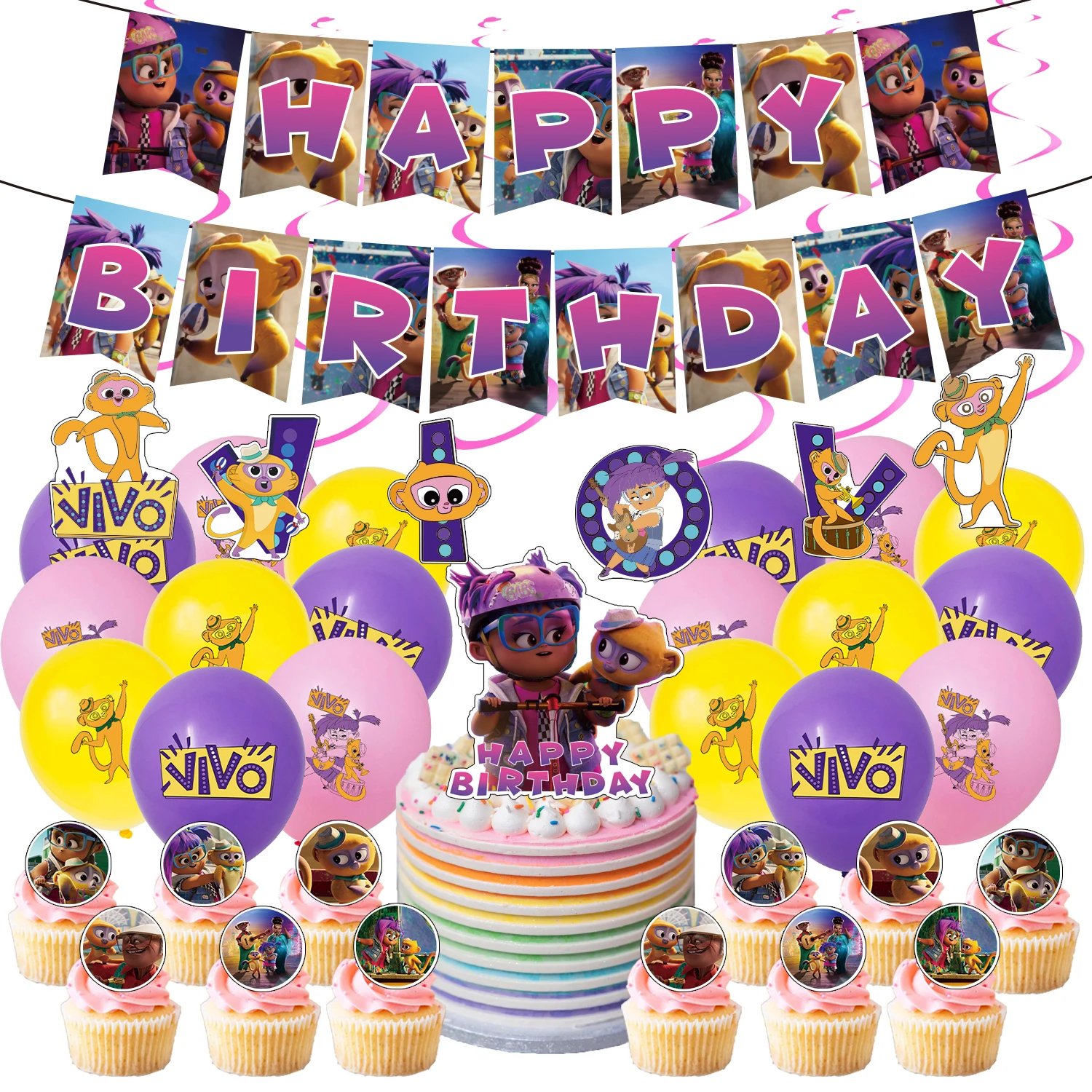 Cartoon-Movie-Vivo-Honey-Bear-Theme-Party-Decorations-Happy-Birthday ...