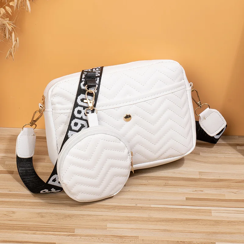 Women'S Bag 2025 New Female Korean Version V-Pattern Fashion Embroidery Single Shoulder Crossbody Bun Mother Bag