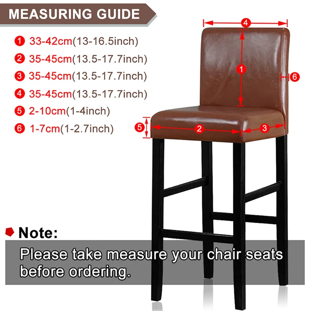 Waterproof Short Back Chair Cover Stretch Bar Stool Seat Cover Slipcover For Banquet Hotel Bar Cheap Spandex Chair Protector 1PC 2