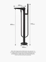 ก๊อกน้ำอ่างอาบน้ำแบบตั้งพื้น ทำจากทองเหลือง สำหรับน้ำร้อนและน้ำเย็น เหมาะสำหรับบ้าน โรงแรม ห้องน้ำ 6