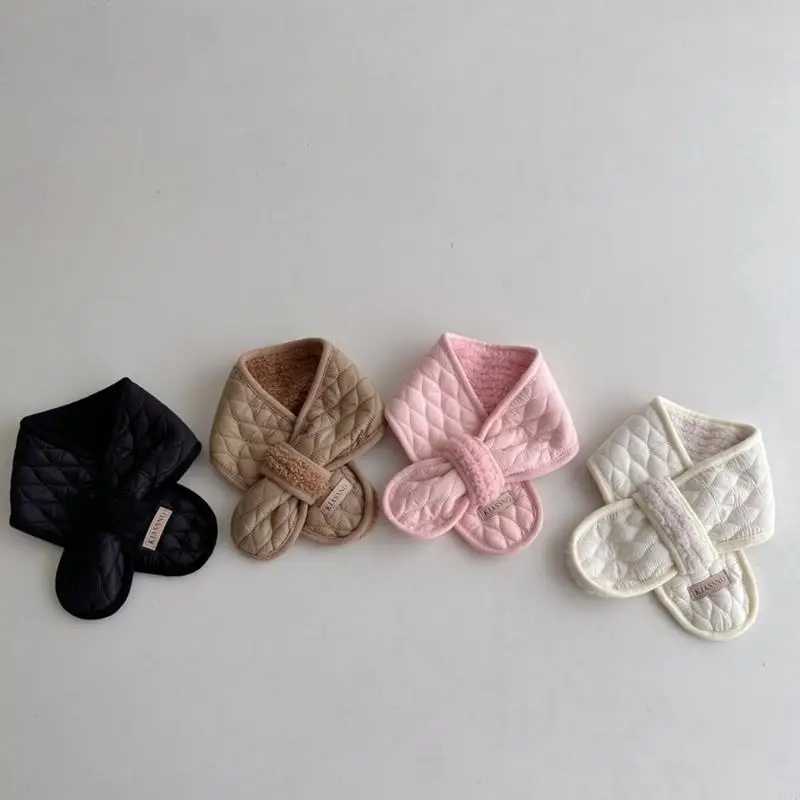 D7YD 어린이를위한 소프트 스카프 소년 소녀 방풍 Neckerchief 여행 스카프 두꺼운 목 커버 겨울 스카프 따뜻한 스카프