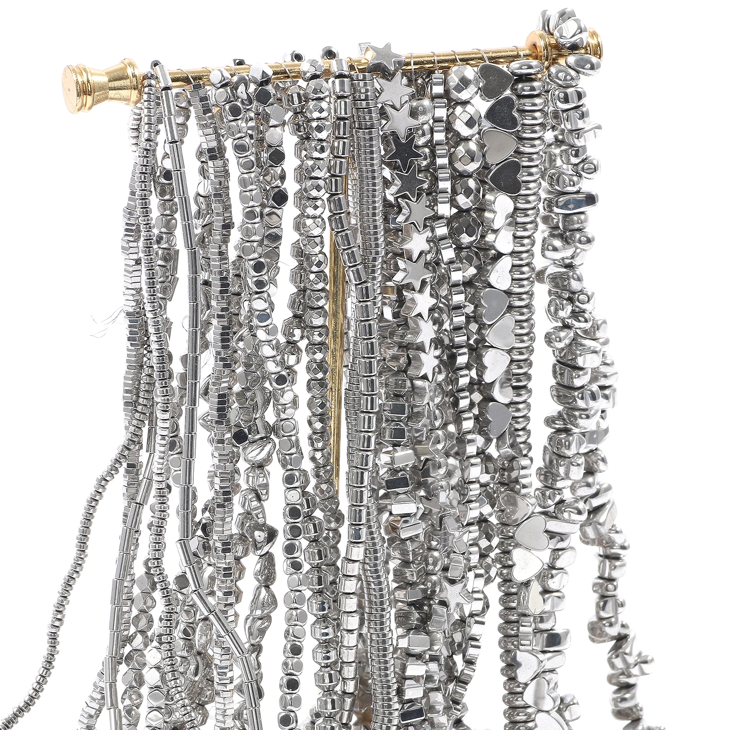 Rhodium Hematite Stone Beads 3