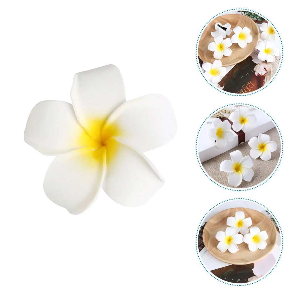 

24 Pcs Frangipani Hair Clip Bridal Accessories Snap Clips 8cm Women Styling Flowers For Beach Boho Travel Bride Plumeria