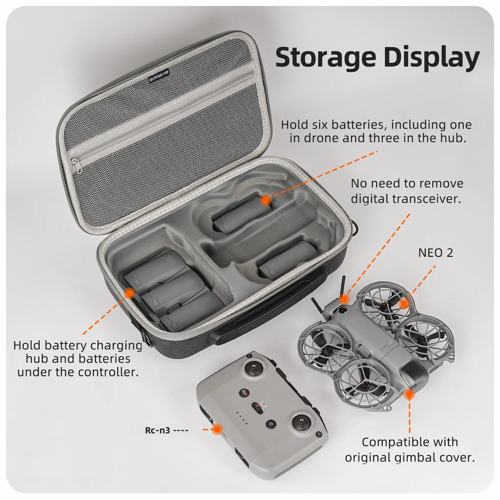 รูปสินค้า กระเป๋าใส่โดรน DJI Neo 2 สะพายไหล่ จุอุปกรณ์ครบ สะดวกในการเดินทาง