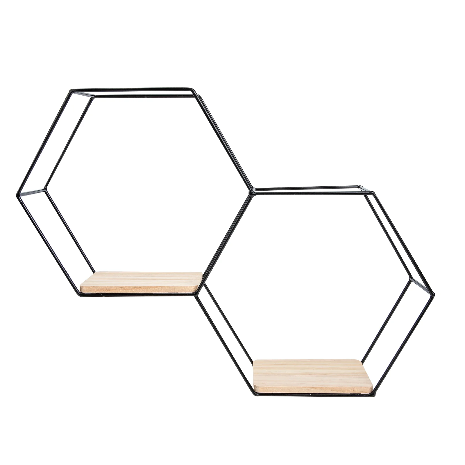 

Wall Shelf Simple Bedroom Dual Hexagon Modern Floating Shelf Black Wall Shelf Metal Wall Shelf for Living Room Wall Decoration
