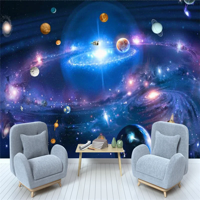 Custom-Universe-Planet-Space-Starry-Wallpaper-3D-Living-Room-Bedroom ...
