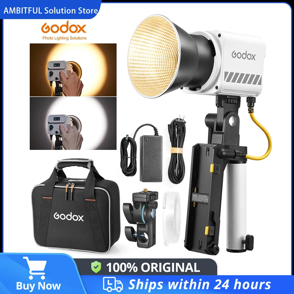 Godox 이중 색상 LED 비디오 조명 앱 제어 보웬스 마운트 조명, 사진 비디오 녹화 야외 촬영용, ML60II Bi 70W