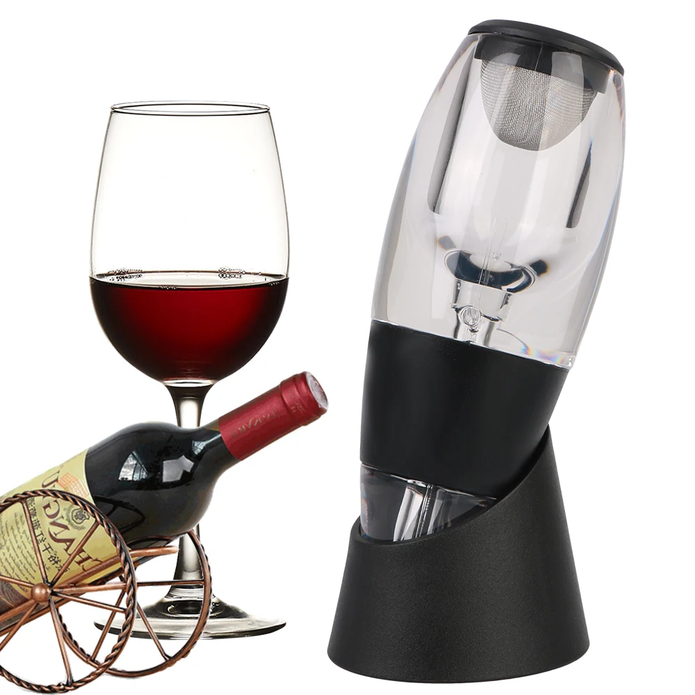 

Wine Decanter Pourer With Filter and Base Quick Sobering Red Wine Whisky Aerator Dispenser Professional For Bar Party Kitchen