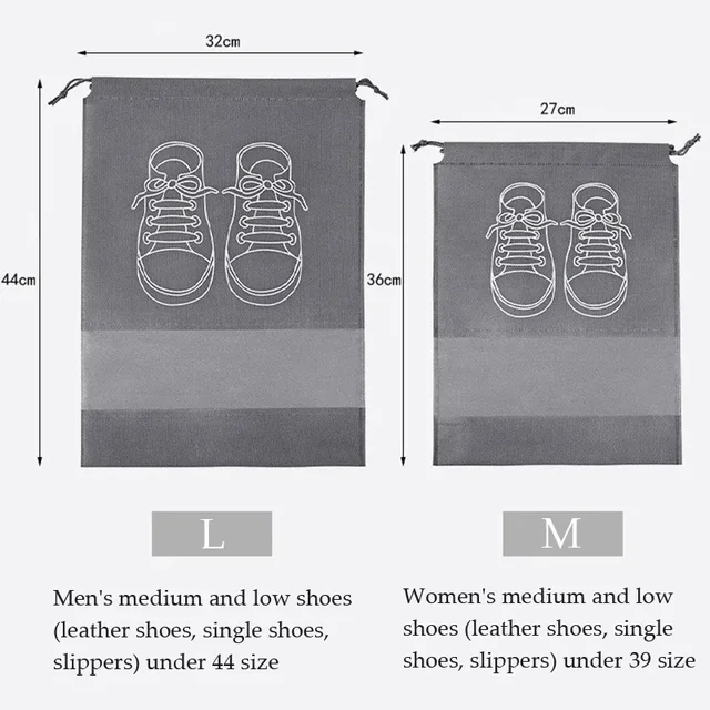 10/5pcs Shoes Storage Organizer Bags Non-woven Travel Portable Closet Bag Waterproof Pocket Clothing Tranparent Hanging Bag 6