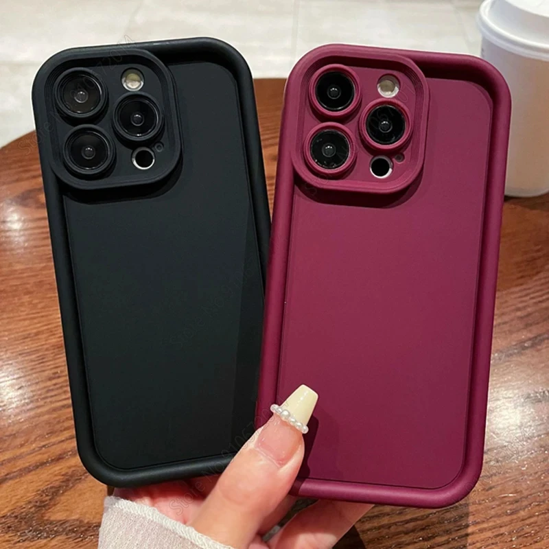 Matte Shockproof Liquid Silicone Phone Case