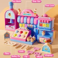 Kids Plasticine Food Make Machine Creative Toy DIY Slime Making Kit Simulation Hamburg Ice Cream Mold Kitchen Toy for Girls Gift 2