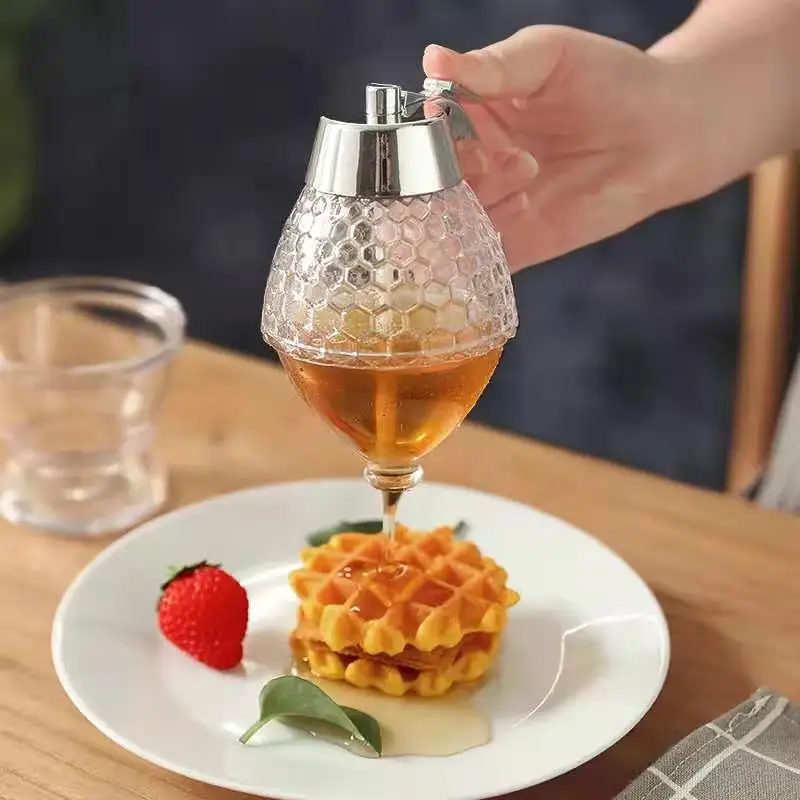 Syrup Dispenser Juice Syrup Cup Bee Drip Kettle Honey Jar Container Storage Pot