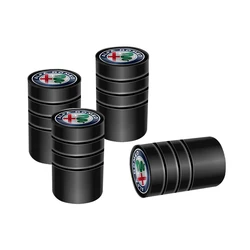 Aluminum Alloy Car Tire Valve Cap Set - Premium Auto Wheel Accessories (A - Black)