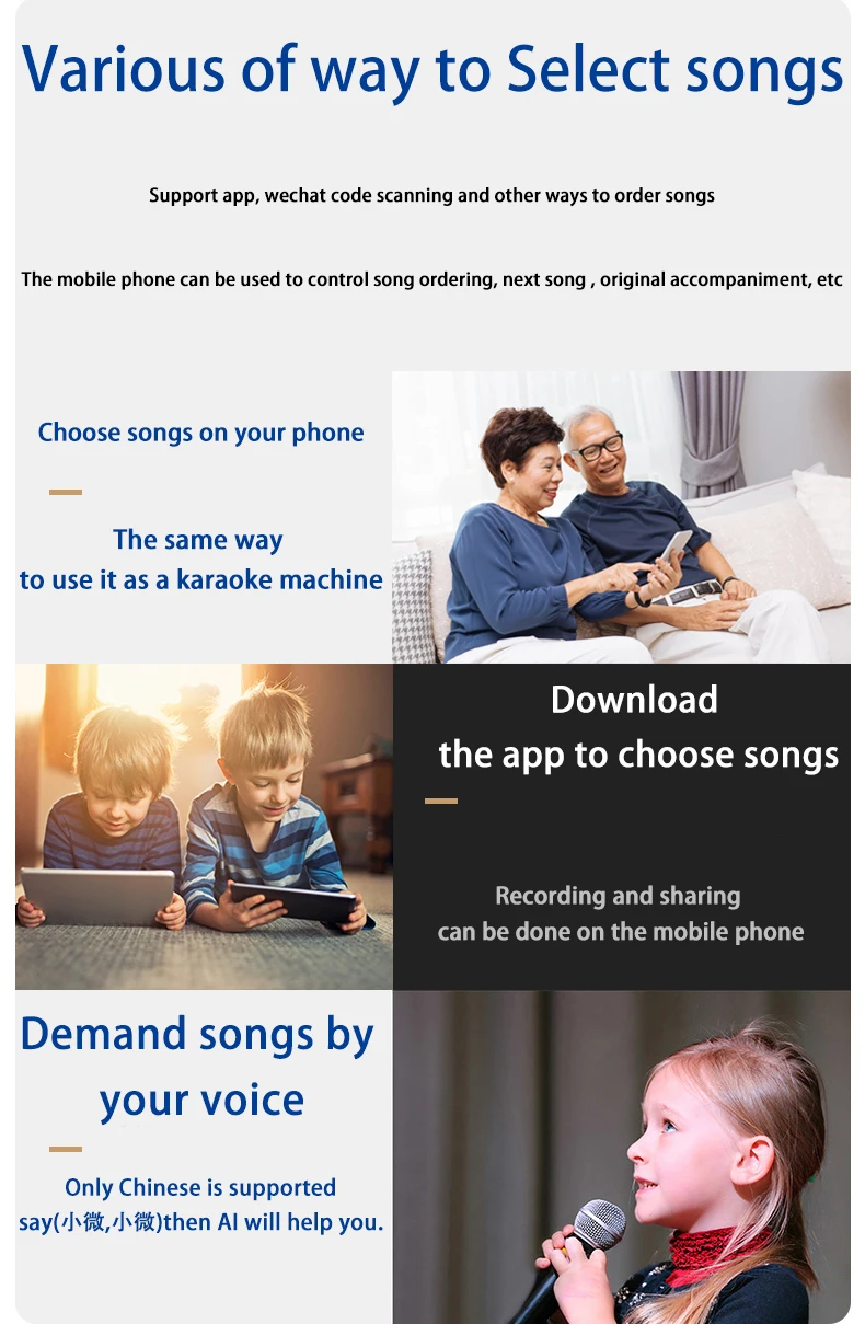 Karaoke System 15.6 5in1 New Design Touch Screen Mobile Phone Pick Songs Karaoke Player Machine