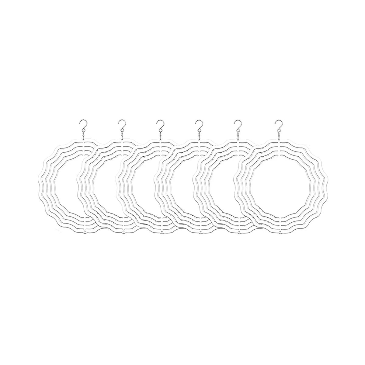 

6 Pack 8 Inch Sublimation Wind Spinner Blanks,3D Double Sided Sublimation Wind Powered Kinetic Sculpture for Yard Garden