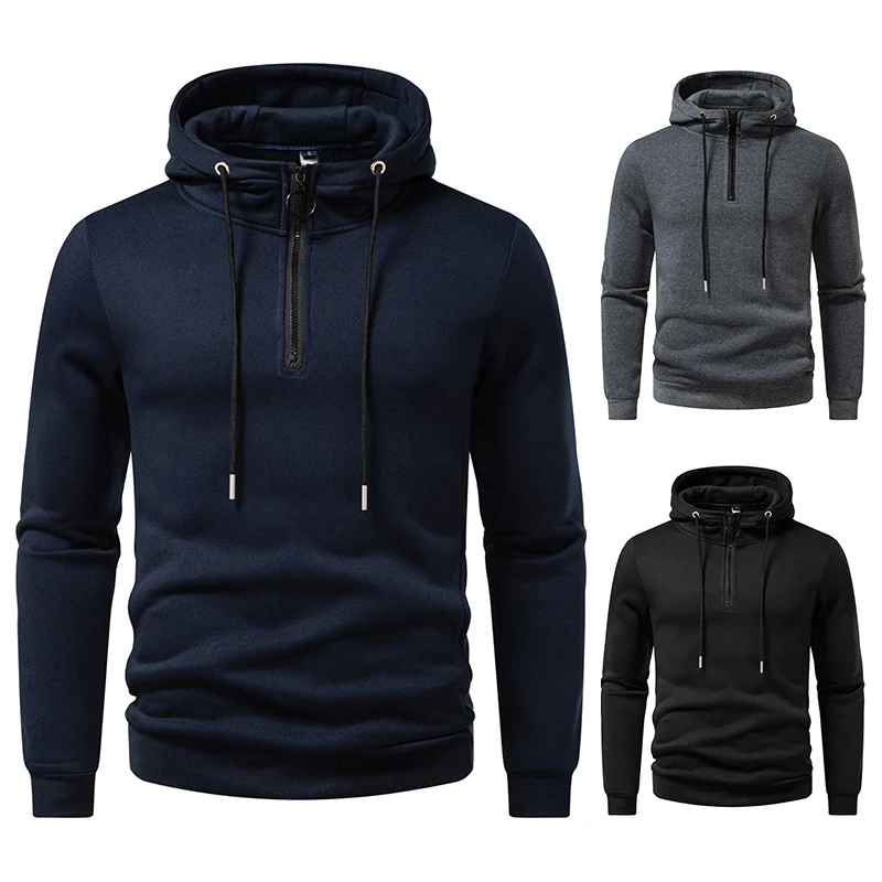 Mens Hoodies Casual Style Hoodie Men Hip-Hop Male Zip Design Hoody Sweatshirt Long Sleeve Men Hooded Jacket Coat B251 - 4