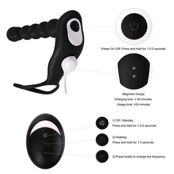 Wireless Male Prostate Massage Vibrator Anal Pug Silicone Anus Beads Masturbation Sex Toy For Men Adult Products 10 Modes 3