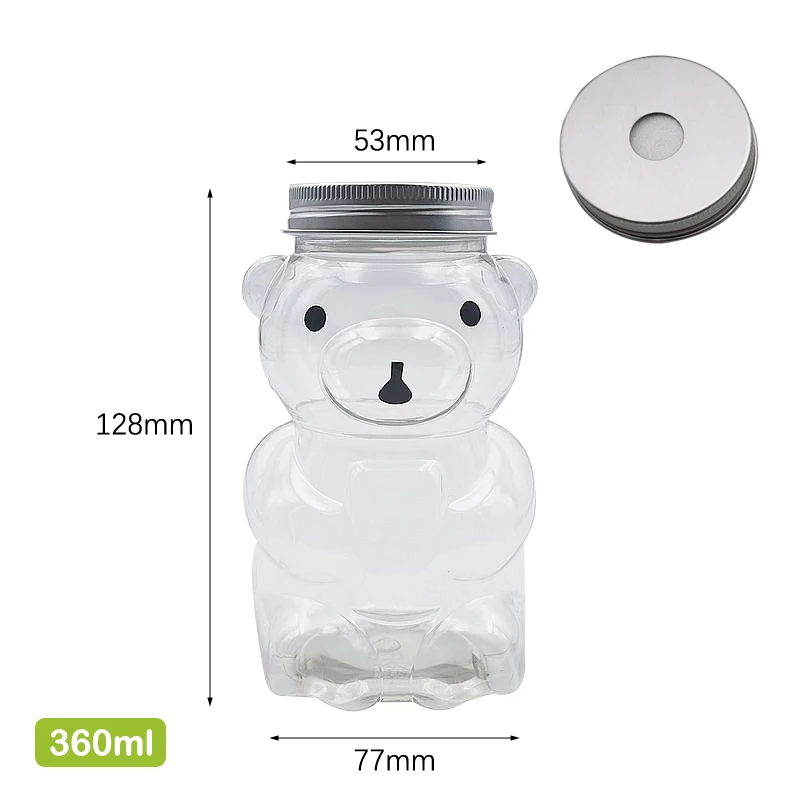1PC Disposable Drink Bottles Little Bear Plastic Water Bottle Cute Creative Students and Children Transparent Straw Water Cup